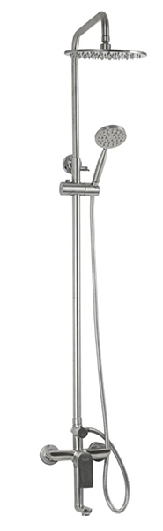 юСмеситель с душевой стойкой GFmark с 2-я лейками, НЕРЖАВЕЮЩАЯ СТАЛЬ (9440)