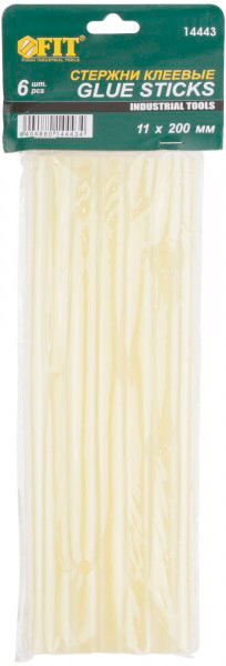 Стержни клеевые желтые 11 мм х 200 мм 6 шт FIT 14443