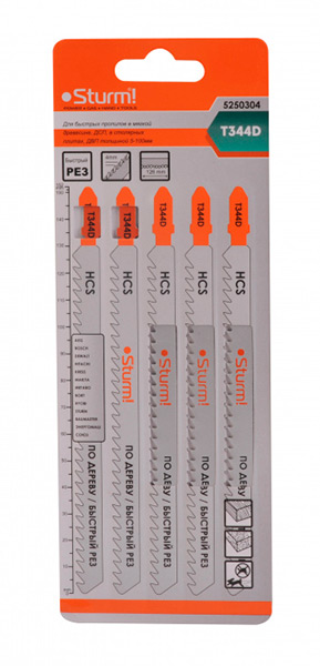 Пилки д/лобзика T344D 5шт Sturm 5250304