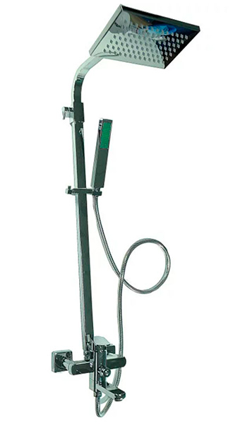 Смеситель с душевой стойкой с 2-я лейками, (3097)