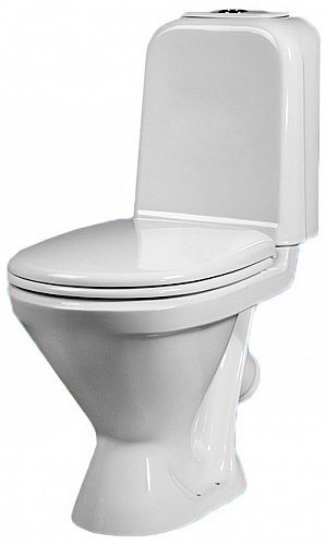 Унитаз (компакт) 2-й СОРТ SANITA САМАРСКИЙ ЭКОНОМ арматура, сиденье белый
