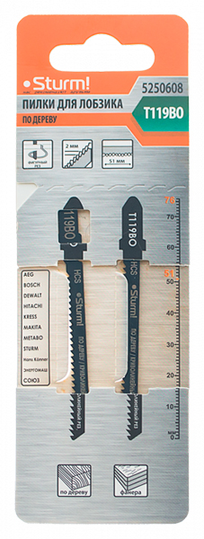 Пилки для лобзика Sturm! Т119BО 5250608