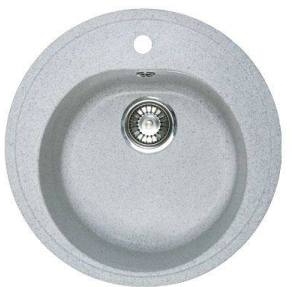 Мойка кухонная кварцевая GRANFEST RONDO GF-R510 (СЕРЫЙ) (С СИФОНОМ)