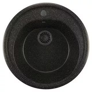 Мойка из искусственного мрамора MIXLINE ML-GM13 D495 мм, ЧЕРНАЯ (308)