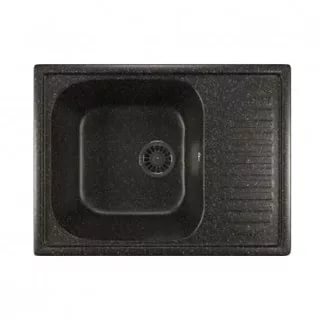 Мойка из искусственного мрамора MIXLINE ML-GM18 с крылом, ЧЕРНЫЙ (308), 640*490*190мм