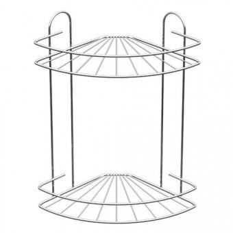 Полка угловая  2-х ярусная мелкая хром ВКУ123