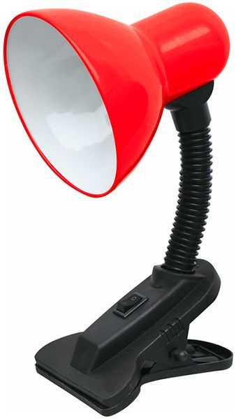 Настольная лампа IN HOME СНП-01К на прищепке 40Вт E27 Красный (мягк упак) 