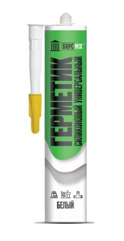 Герметик силиконовый универсальный белый БИРСMIX 280 мл (уп. 12шт)