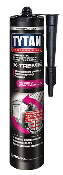 Герметик для экстренного ремонта кровли X-treme прозрачный 310 млТИТАН 91776 (12) (Т602)