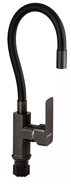 Смеситель FABIA для кухни ГРАФИТ с гибким изливом ЧЕРНЫЙ (9657)