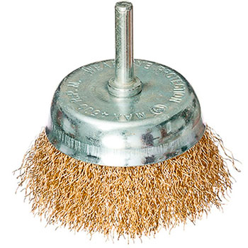 FALCO Щетка металл. со шпилькой для дрели 75мм (чашка) 656-027