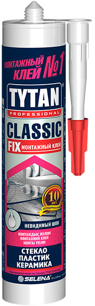 Клей монтажный Сlassik Fix 310мл прозрачный TYTAN (62949) (12шт)*****!!!!