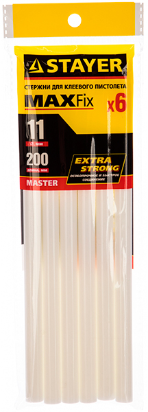 Стержни для клеевого пист, диам.11/200мм, 6шт бел 2-06821-W-S06