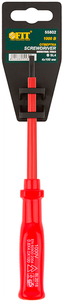 Отвертка FIT изолированная 1000В SL4x100 55802