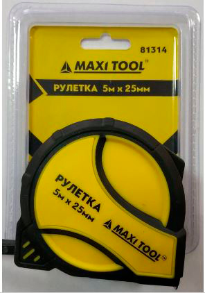 Рулетка SCR001 81314 5м*25мм обрезин. корп. 1 фикс. (96) MaxiTool															¶