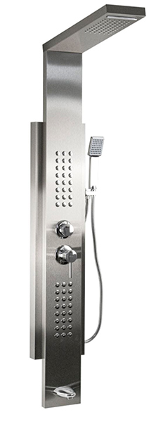 Душевая панель GFmark "тропический душ" с двумя лейками, корпус  зацар. нерж. марка 304 (5512)