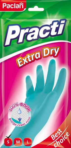 Перчатки PACLAN Practi Extra Dry хоз-ые латексные р-р M