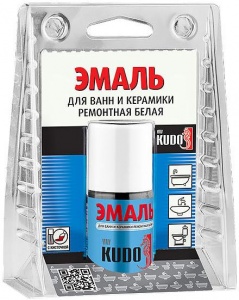 Белая Эмаль для ванн с кисточкой 15мл KU-7К1301 Троль (6шт)