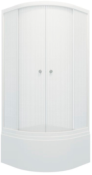 Душевое ограждение с поддоном TRITON ЛЕН (90*90) поддон НИЗКИЙ, стекло ЛЕН,профиль Белый