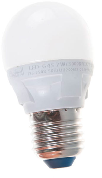 Лампа UNIEL LED-G45 7W/3000K/E27/FR/DIM PLP01WH Серия Яркая