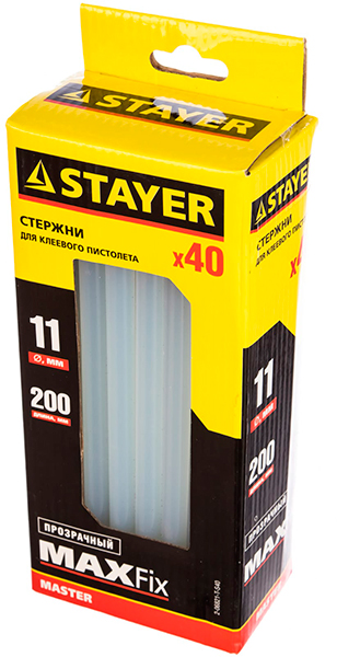 Стержни для клеевого пист, диам.11/200мм, 40шт проз 2-06821-T-S40