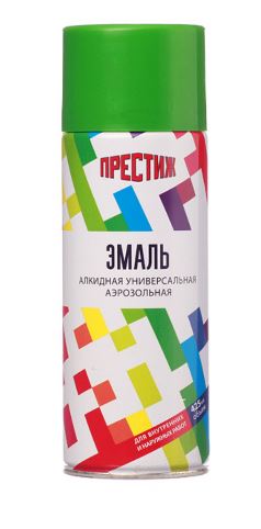 Аэрозоль акриловая ЯРКО-ЗЕЛЕНАЯ 425мл универсальная Престиж