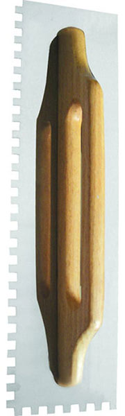 Гладилка швейцарская зубчатая нерж. сталь дер. рукоятка 8мм 130х480мм (6/36) 35302 БИБЕР