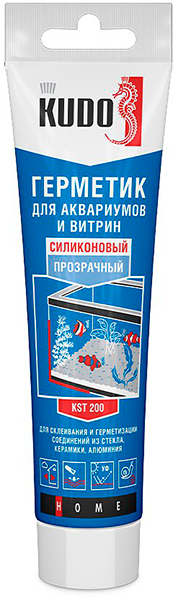Герметик KUDO для аквариумов и витрин прозрачный тюбик 110мл  KST-200 (20шт)