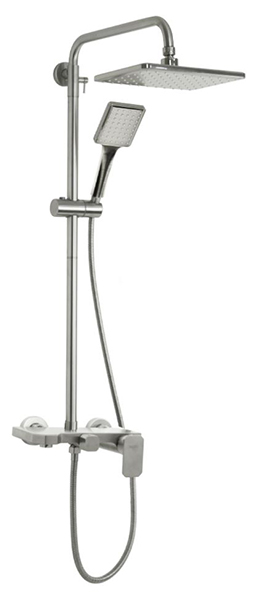 юМАК - Стойка душевая "тропический душ" с двумя лейками, НЕРЖАВЕЮЩАЯ СТАЛЬ (6101)