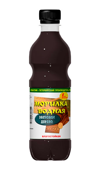 Морилка водная влагостойкая Эб. дер 0,5л Новбытхим