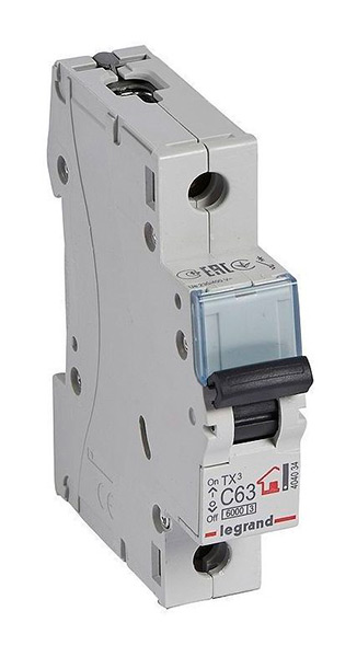Выключатель автоматический LEGRAND TX3 1-пол. 63 А 6кА *404034*