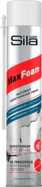 SILA HOME MAX FOAM, пена монтажная всесезонная, 750 мл 1/12