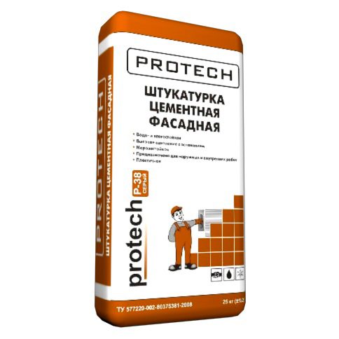 Штукатурка фасадная Р-38 25кг PROTECH