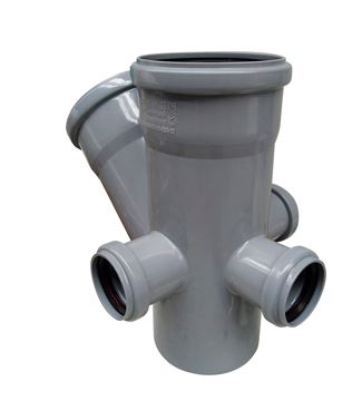 Крестовина канализ. двухплоскостная "RTP" - левая/правая/тыл (110х110-45°/50х50х50-90°)