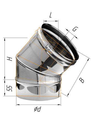 Колено 130 угол 135