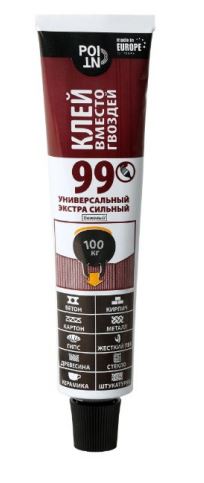 Клей вместо гвоздей POINT99 бежевый (80мл;10шт) 17996