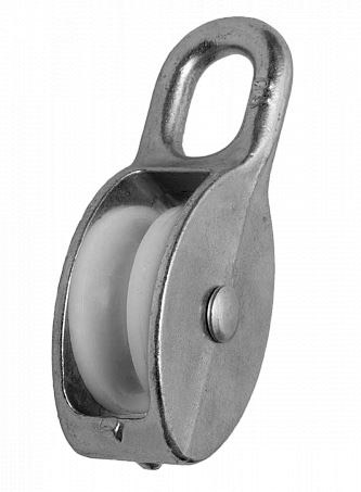 Блок одинарный, с нейлоновым колесом 25мм