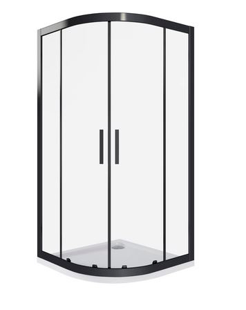 Душевое ограждение BAS COFE R-80-C-B (80*80*1900) черный профиль