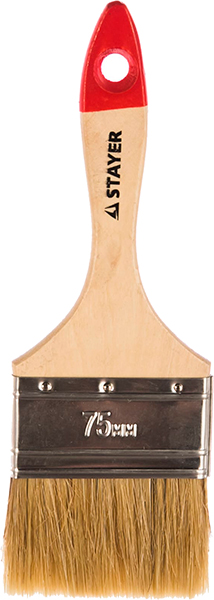 Кисть плоск. STAYER Стандарт нат. щетина 75мм 0101-075