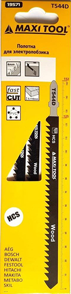 Полотна для лобзика T544D 3шт MaxiTool 19571