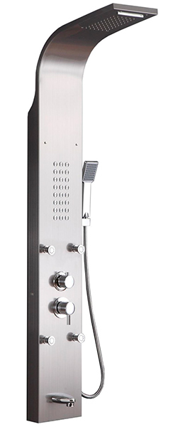 юДушевая панель GFmark "тропический душ" с двумя лейками, корпус  ЗАЦАРАПАННАЯ нержавейка (5510)