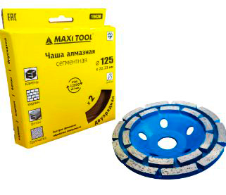 Чаша алмазная  19626 зачистная двухрядная 125х5х22,2мм (24шт) MaxiTool															¶