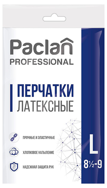 Перчатки PACLAN Professional хоз-ые латексные р-р L 