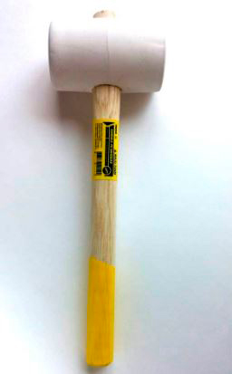 Киянка резиновая белая 19058  450г деревянная ручка (1/36шт) MaxiTool															¶