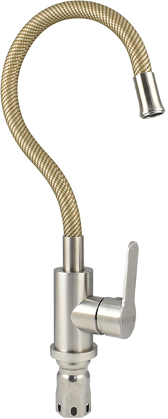 Смеситель MAGNUS для кухни гибкий излив БЕЖЕВЫЙ, НЕРЖАВЕЮЩАЯ СТАЛЬ марка 304 (9220)