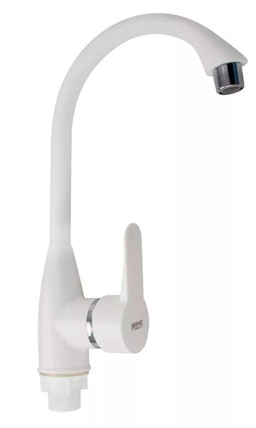 Смеситель АБС-ПЛАСТИК BRIMIX для кухни - БЕЛЫЙ (592)
