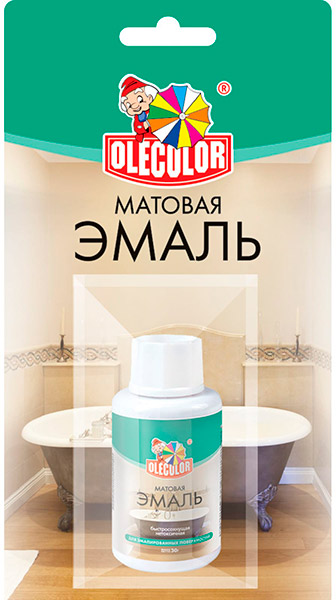 Эмаль для эмалированных поверхностей матовая 30гр акриловая Олеколор