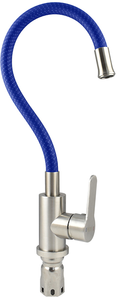 юСмеситель MAGNUS для кухни гибкий излив СИНИЙ, НЕРЖАВЕЮЩАЯ СТАЛЬ марка 304 (9218)