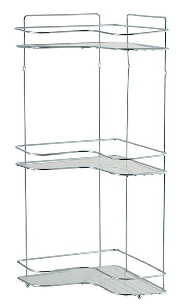 Полка SWENSA 3-х ярусная угловая 27*27*62 SWR-2224 Хром