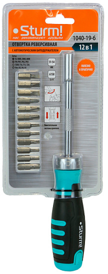 Отвертка реверсивная 12в1 Sturm! 1040-19-6
